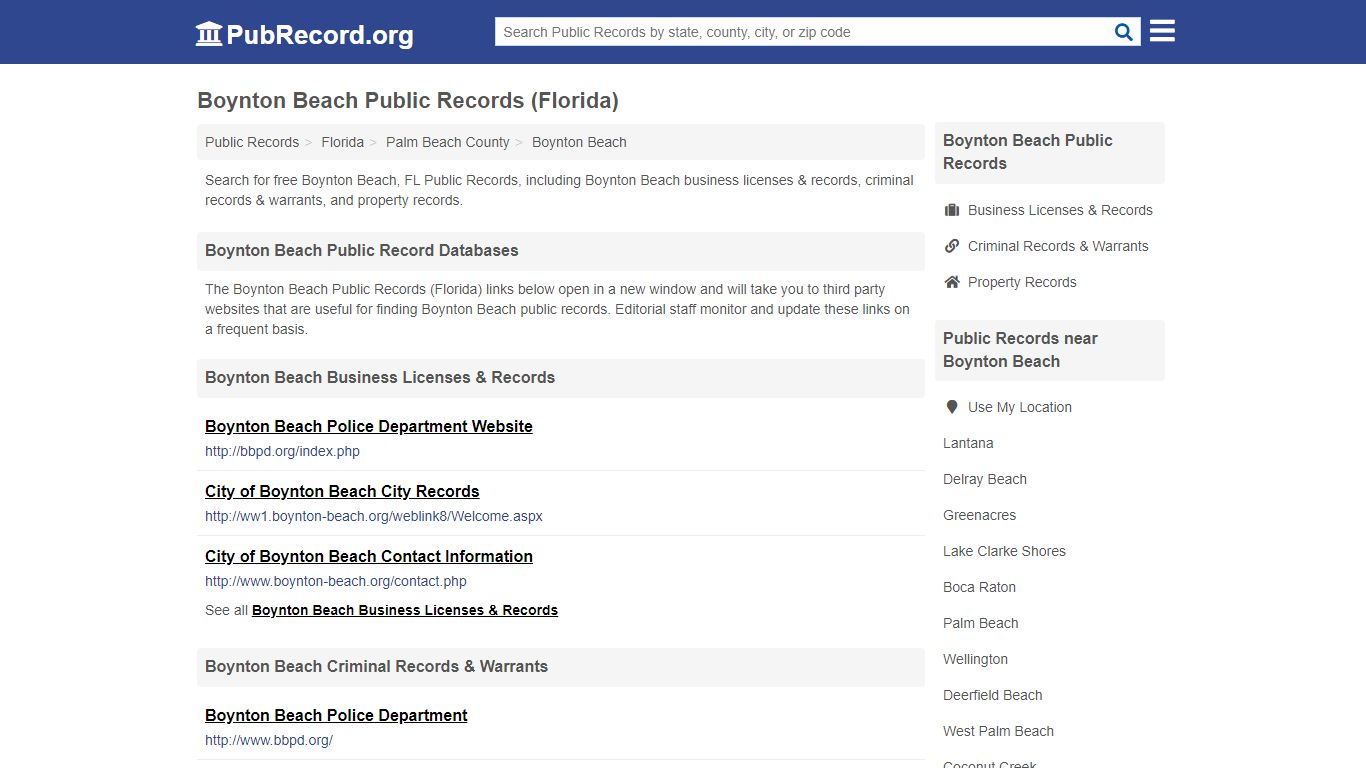 Free Boynton Beach Public Records (Florida Public Records)