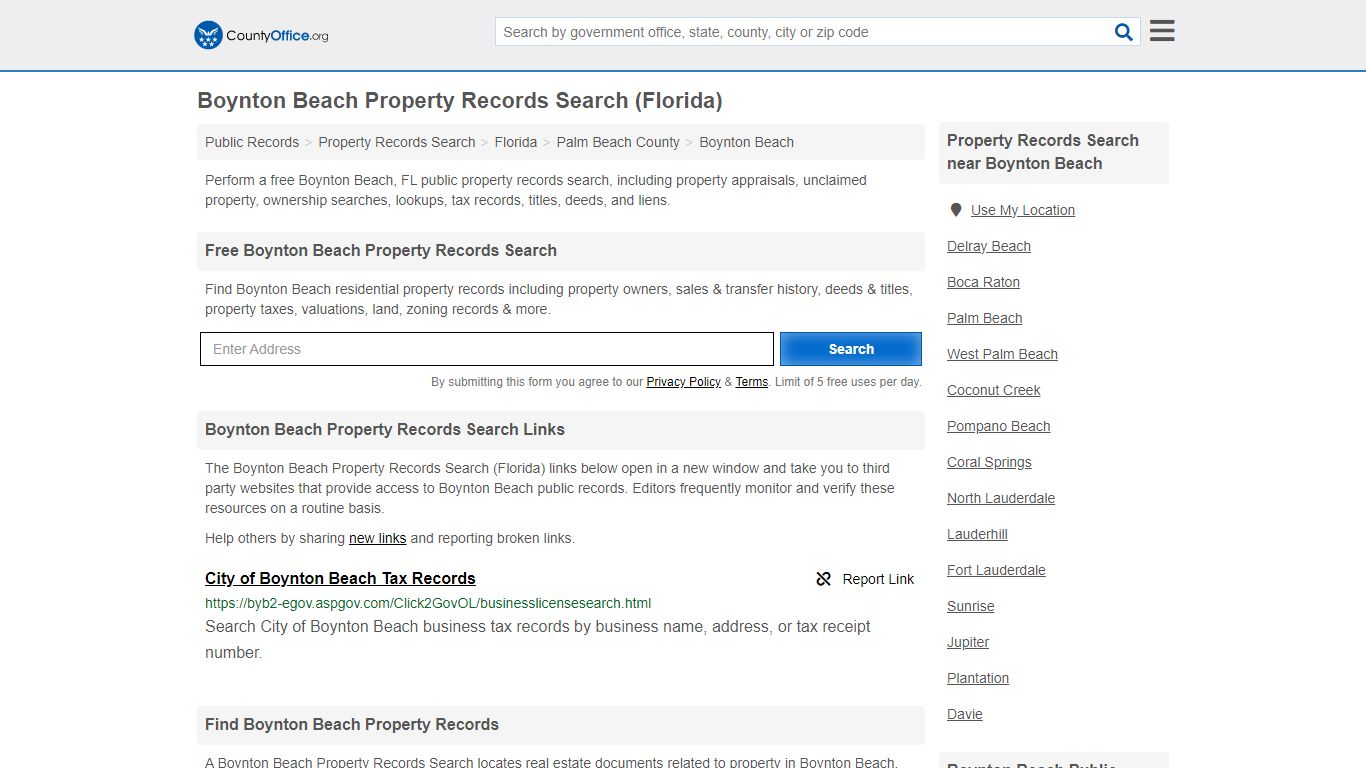 Boynton Beach Property Records Search (Florida) - County Office